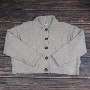 BDG UO Urban Outfitters NWT NEW Large Beige Button Up Collared Sweater